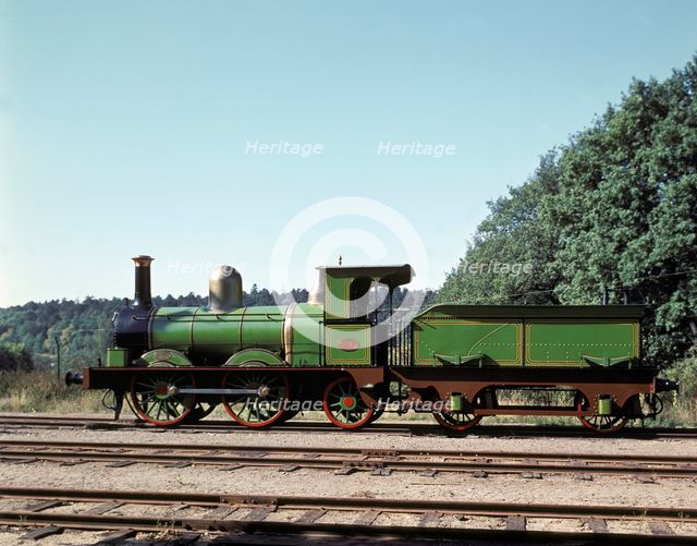 Steam locomotive (OFWJ 8) with wagon from the late 19th century, Swedish.
 Creator: Unknown.