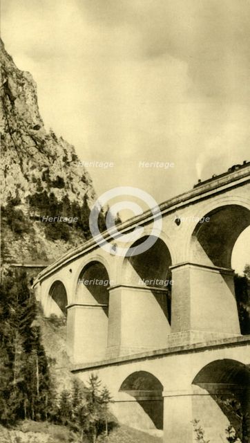 Steam locomotive on the Semmering railway, Lower Austria, c1935.  Creator: Unknown.