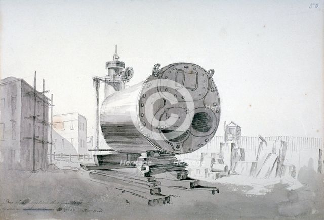 Steam machine, New Road, Islington, London, 1808. Artist: John Claude Nattes