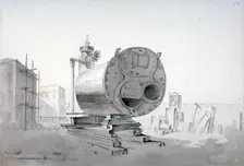 Steam machine, New Road, Islington, London, 1808. Artist: John Claude Nattes