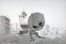 Steam machine, New Road, Islington, London, 1808. Artist: John Claude Nattes