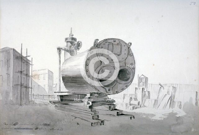 Steam machine, New Road, Islington, London, 1808. Artist: John Claude Nattes