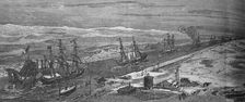 Steam-Ships Passing Through the Suez Canal c1882