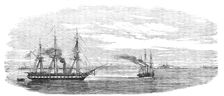 Steam-ships reconnoitring at Sveaborg, in the Gulf of Finland, 1854. Creator: Unknown