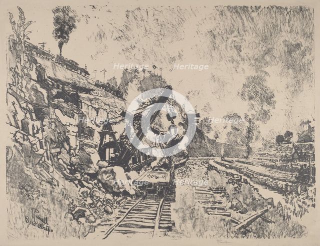 Steam Shovel at Work in Culebra Cut, 1912. Creator: Joseph Pennell.