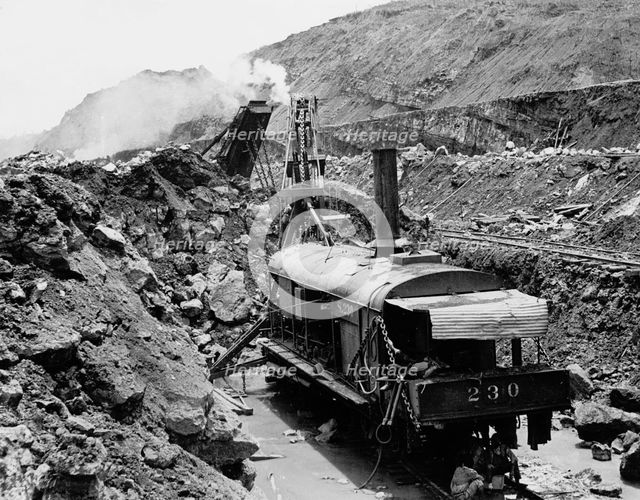 Steam shovels, Panama Canal, c.(between 1905 and 1914). Creator: Unknown.