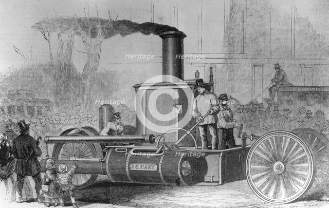 Steam powered fire engine, New York City, USA, 1858.  Creator: Unknown.