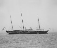 Steam yacht at anchor. Creator: Kirk & Sons of Cowes
