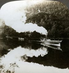 Steam yacht on Loch Katrine, Scotland.Artist: Underwood & Underwood