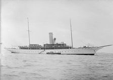 Steam yacht Miranda at anchor, 1910. Creator: Kirk & Sons of Cowes