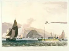 Steamboat on the Clyde near Dumbarton c1814. Creator: William Daniell