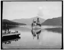 Steamboat Doris on Lake Placid, Adirondack Mountains, (1902?). Creator: William H. Jackson