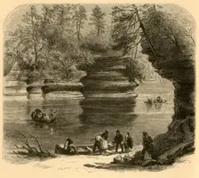 Steamboat Rock, Wisconsin River 1874. Creator: Alfred Waud