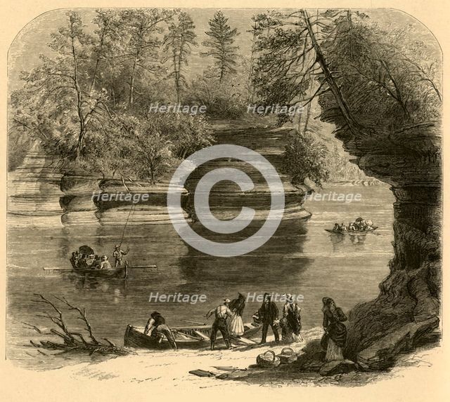 'Steamboat Rock, Wisconsin River', 1874.  Creator: Alfred Waud.