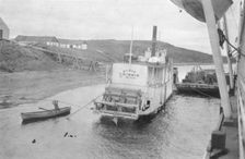 Steamboat, Wilbur Crimmin, St. Michael, from rear, at dock, between c1900 and 1916. Creator: Unknown