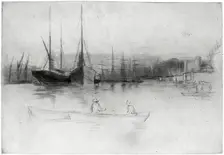 Steamboats off the Tower 1875 (1904).Artist: James Abbott McNeill Whistler