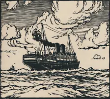 Steamer at Sea 1919. Artist: Herbert Kerr Rooke