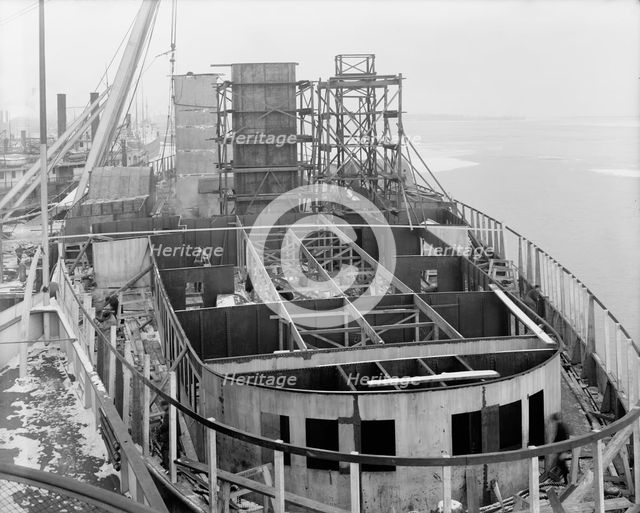 Steamer "City of Cleveland", stern view showing construction, 1907. Creator: Unknown.