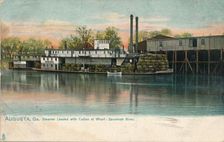 Steamer loaded with cotton at a wharf, Savannah River, Augusta, Georgia 1908