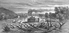 'Steamer on the Mississippi; A Naturalist's Excursion in Wisconsin 1875. Creator: Unknown