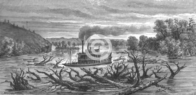 ''Steamer on the Mississippi; A Naturalist's Excursion in Wisconsin', 1875. Creator: Unknown.