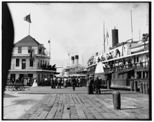 Steamers at pier, Port Huron, Mich., c1908. Creator: Unknown