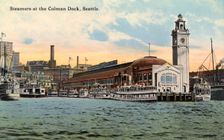 Steamers at the Colman Dock, Seattle, Washington, USA, 1913