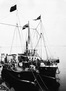 Steamers in festive decoration, 1890. Creator: Unknown