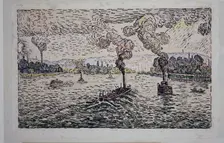 Steamers on the Seine, c1893-1898. Creator: Paul Signac