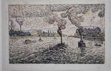 Steamers on the Seine, c1893-1898. Creator: Paul Signac