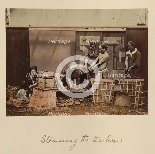 Steaming the Tea Leaves, about 1873-1883. Creator: Shinichi Suzuki I.