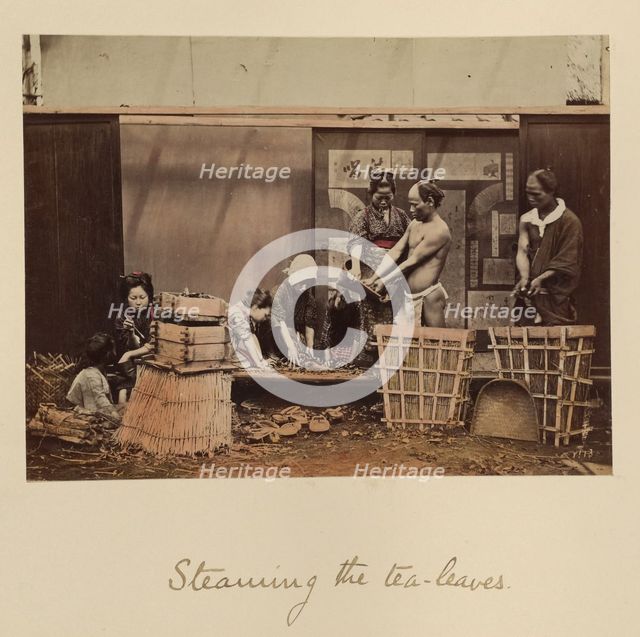 Steaming the Tea Leaves, about 1873-1883. Creator: Shinichi Suzuki I.