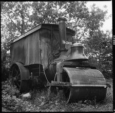 Steamroller abandoned in the corner of a field, Devon or Cornwall, 1967. Creator: Eileen Deste