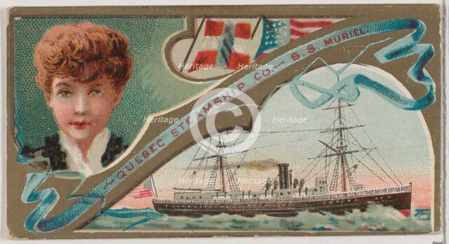 Steamship Muriel, Quebec Steamship Company, from the Ocean and River Steamers series (N83)..., 1887. Creator: Unknown.