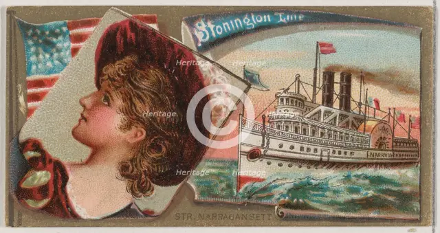 Steamship Narragansett, Stonington Line, from the Ocean and River Steamers series (N83) fo..., 1887. Creator: Unknown.