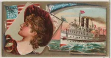 Steamship Narragansett, Stonington Line, from the Ocean and River Steamers series (N83) fo..., 1887. Creator: Unknown
