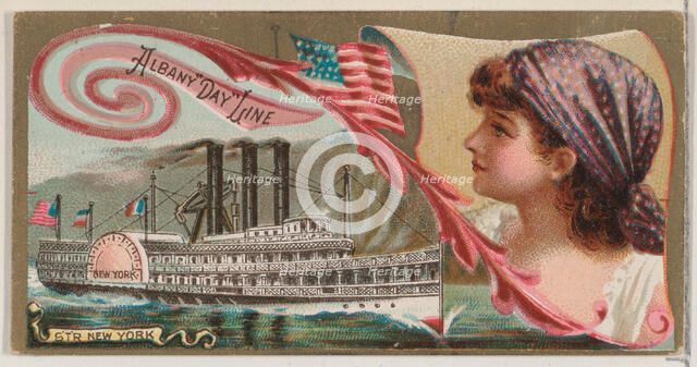 Steamship New York, Albany "Day" Line, from the Ocean and River Steamers series (N83) for ..., 1887. Creator: Unknown.