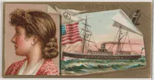 Steamship Niagara, Ward Line, from the Ocean and River Steamers series (N83) for Duke bran..., 1887. Creator: Unknown