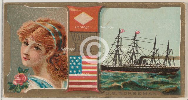 Steamship Norseman, Warren Line, from the Ocean and River Steamers series (N83) for Duke b..., 1887. Creator: Unknown.