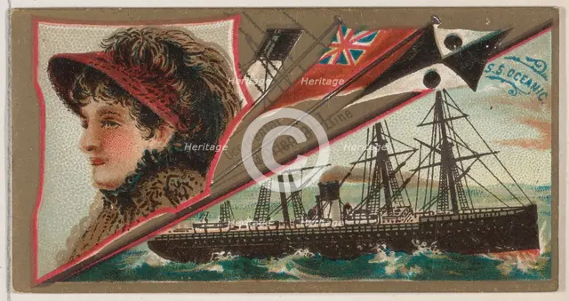 Steamship Oceanic, Occidental and Oriental Line, from the Ocean and River Steamers series ..., 1887. Creator: Unknown.