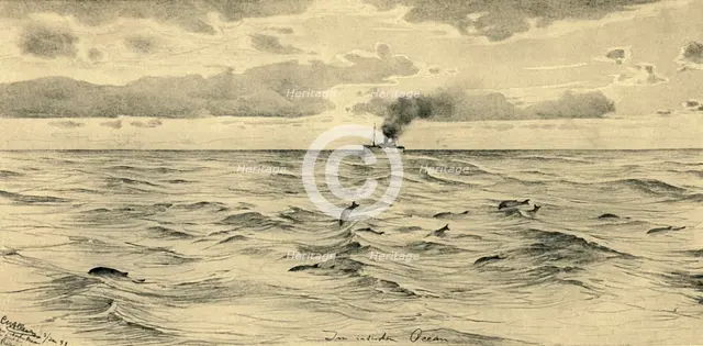 Steamship on the Indian Ocean, 1898. Creator: Christian Wilhelm Allers.