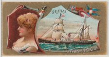 Steamship Atlas, Atlas Steamship Company, from the Ocean and River Steamers series (N83) f..., 1887. Creator: Unknown