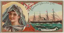 Steamship Abyssinia, Canadian Pacific Line, from the Ocean and River Steamers series (N83)..., 1887. Creator: Unknown