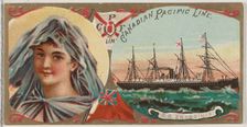 Steamship Abyssinia, Canadian Pacific Line, from the Ocean and River Steamers series (N83)..., 1887. Creator: Unknown