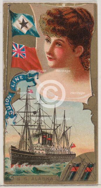 Steamship Alaska, Guion Line, from the Ocean and River Steamers series (N83) for Duke bran..., 1887. Creator: Unknown.