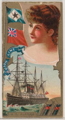 Steamship Alaska, Guion Line, from the Ocean and River Steamers series (N83) for Duke bran..., 1887. Creator: Unknown