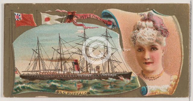 Steamship Buffalo, Wilson Line, from the Ocean and River Steamers series (N83) for Duke br..., 1887. Creator: Unknown.