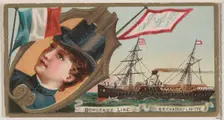 Steamship Chateau Lafitte, Bordeaux Line, from the Ocean and River Steamers series (N83) f..., 1887. Creator: Unknown