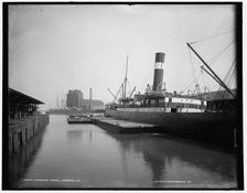 Steamship docks, Savannah, Ga., between 1890 and 1901. Creator: Unknown