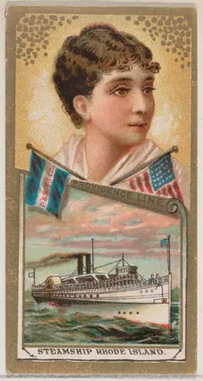 Steamship Rhode Island, Providence Line, from the Ocean and River Steamers series (N83) fo..., 1887. Creator: Unknown